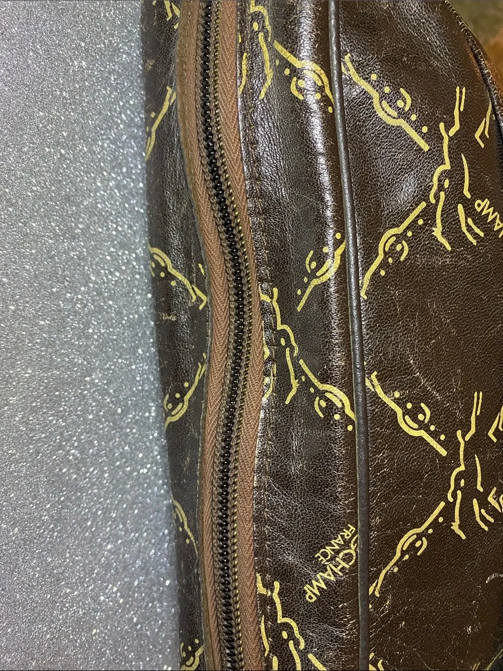 Longchamp Vintage Brown Leather Horse Motif Purse